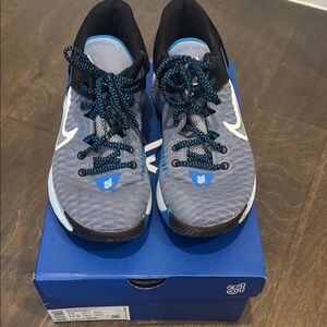 Nike Gray and Blue Giannis Immortality Basketball Shoes